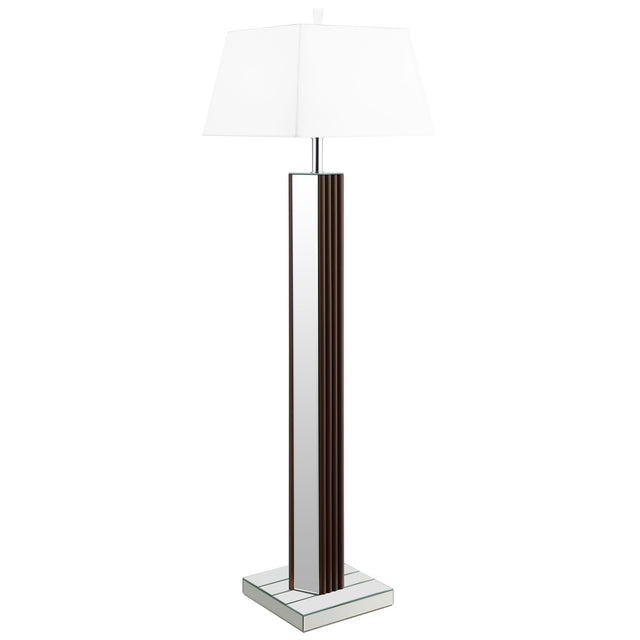  Coaster Furniture Elena 920178 67-inch Square Tapered Mirrored Floor Lamp - Brown IMAGE 1