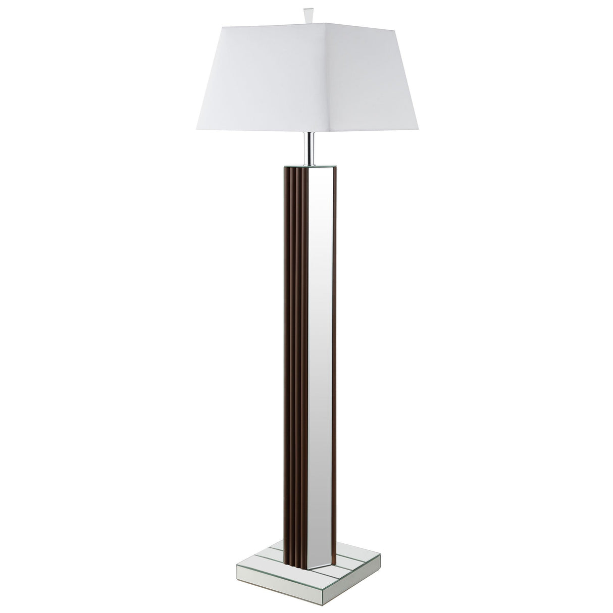  Coaster Furniture Elena 920178 67-inch Square Tapered Mirrored Floor Lamp - Brown IMAGE 4
