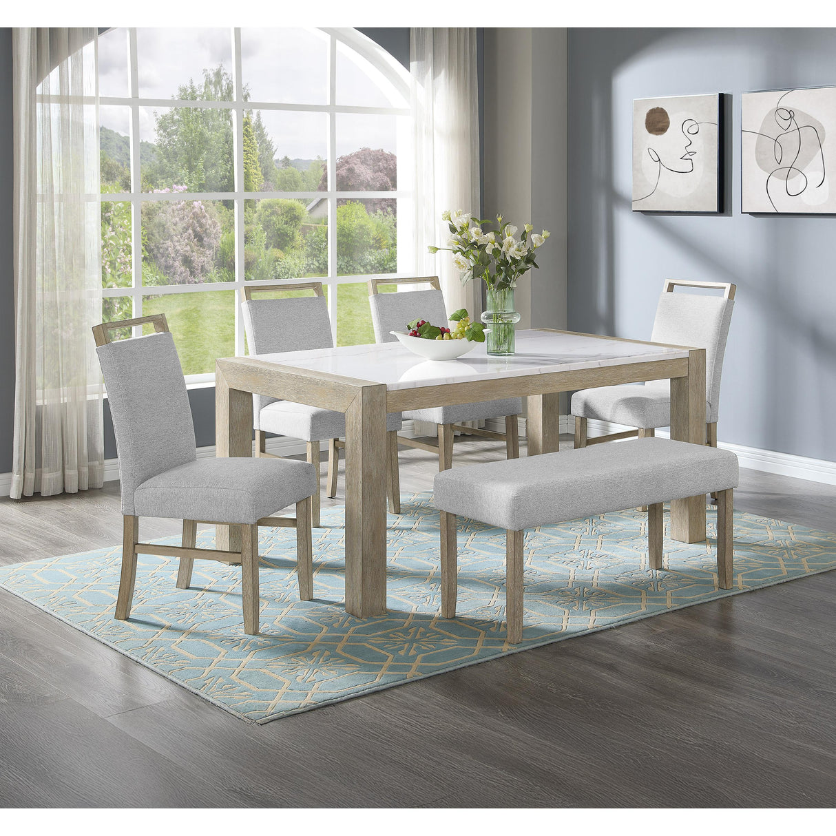  Crown Mark Hazel 1321T-3866 Genuine Marble Dining Table IMAGE 5