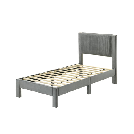  Crown Mark Lucia 5097LG-T Twin Bed - Light Grey IMAGE 2