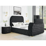  Crown Mark Natalia 5115BK-2 2-Drawer Nightstand - Black IMAGE 4