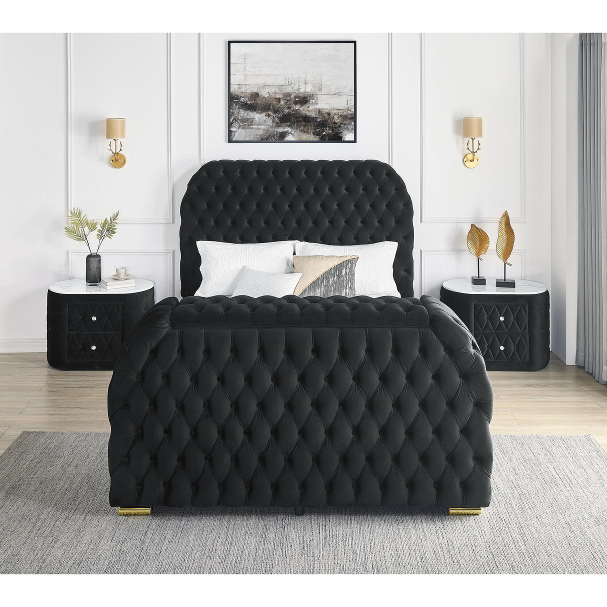  Crown Mark Natalia 5115BK-2 2-Drawer Nightstand - Black IMAGE 5