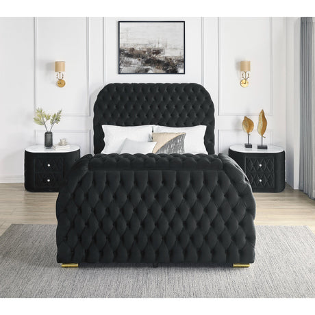  Crown Mark Natalia 5115BK-2 2-Drawer Nightstand - Black IMAGE 5