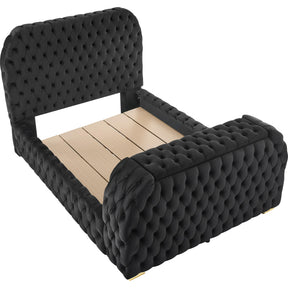  Crown Mark Natalia 5115BK-K King Bed with Fireplace and TV Lift - Black IMAGE 1