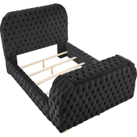  Crown Mark Natalia 5115BK-K King Bed with Fireplace and TV Lift - Black IMAGE 2