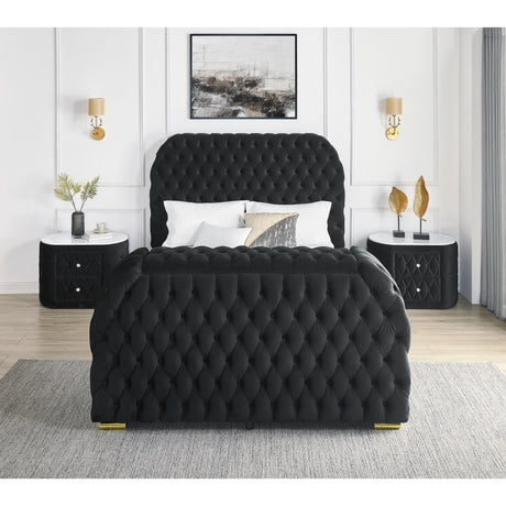  Crown Mark Natalia 5115BK-Q Queen Bed with Fireplace and TV Lift - Black IMAGE 4