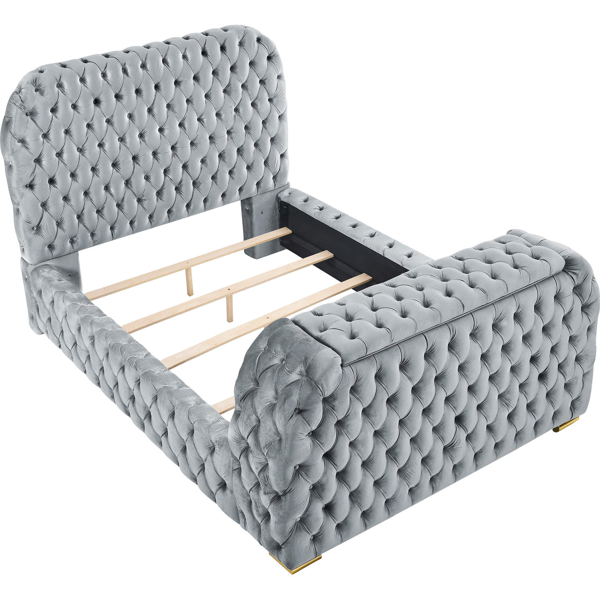  Crown Mark Natalia 5115GY-K King Bed with Fireplace and TV Lift - Grey IMAGE 2