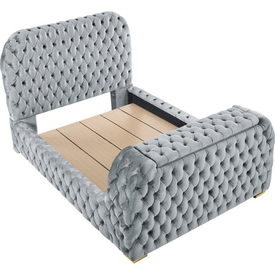  Crown Mark Natalia 5115GY-Q Queen Bed with Fireplace and TV Lift - Grey IMAGE 1