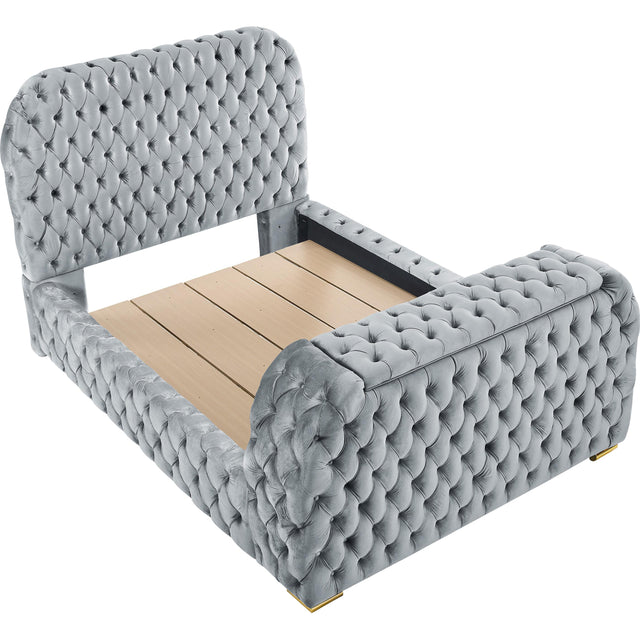  Crown Mark Natalia 5115GY-Q Queen Bed with Fireplace and TV Lift - Grey IMAGE 1