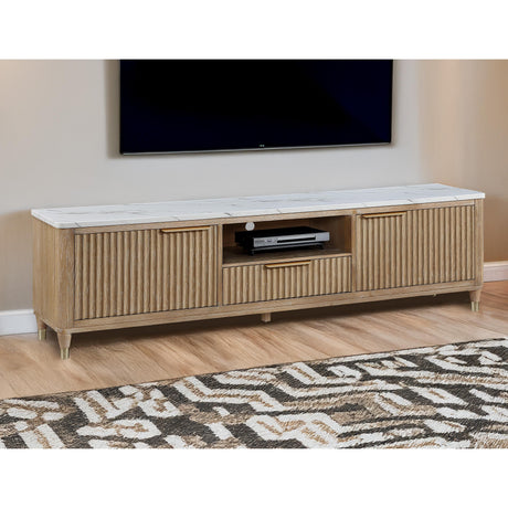  Crown Mark Kara B1450-9 TV Stand - Cerused Natural IMAGE 4