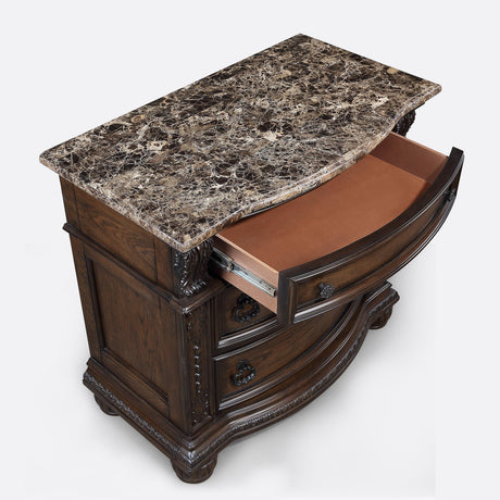  Crown Mark Stanley B1610-2 Nightstand - Coffee Brown IMAGE 2
