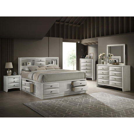  Crown Mark Emily B4255-2 Nightstand - White IMAGE 2