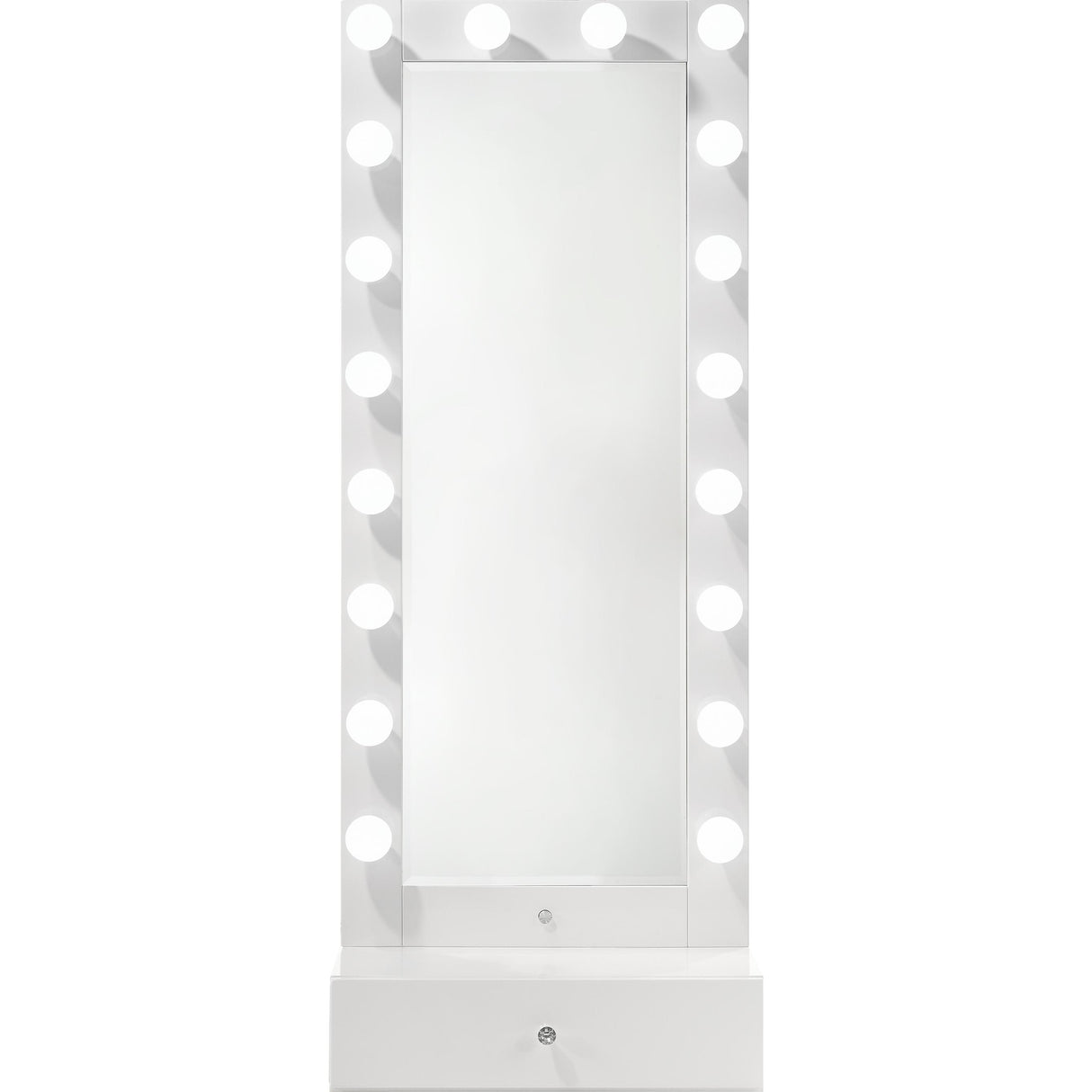  Crown Mark Luxo B4852WH-DB-SET Tall Lighted Vanity with Drawer - White IMAGE 2