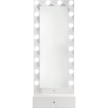  Crown Mark Luxo B4852WH-DB-SET Tall Lighted Vanity with Drawer - White IMAGE 2