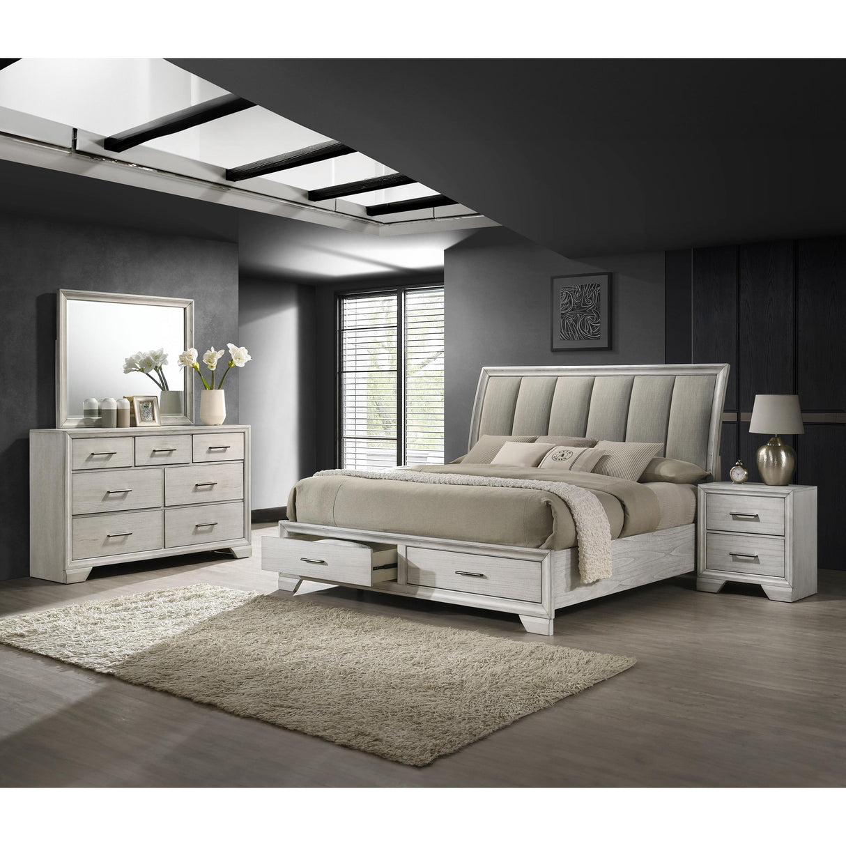  Crown Mark Jaymes B6582-11 Dresser Mirror - White Mist IMAGE 4