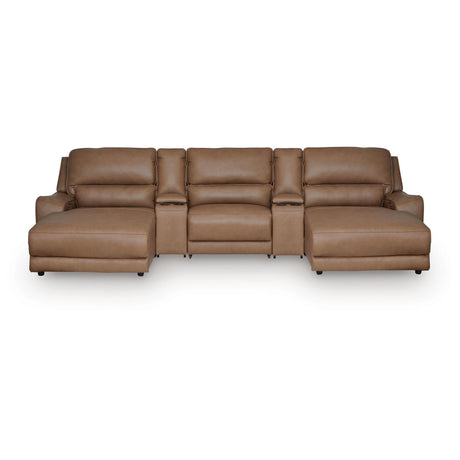  Signature Design by Ashley DeepWakes PCU62606S41 5 pc Reclining Sectional with Double Chaise and Storage Consoles IMAGE 1