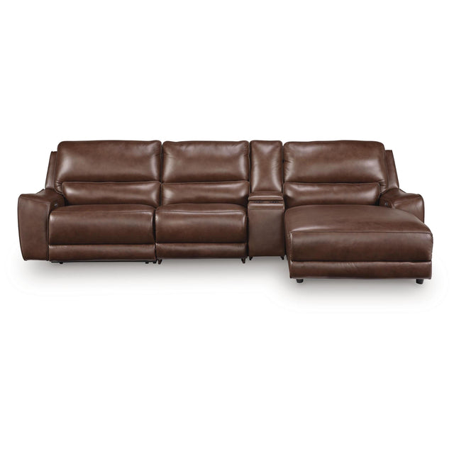  Signature Design by Ashley DeepWakes PCU62607S26 4 pc Reclining Sectional with Chaise and Storage Console IMAGE 1