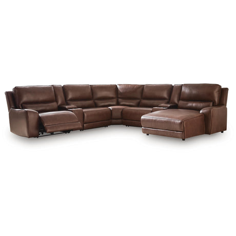  Signature Design by Ashley DeepWakes PCU62607S30 7 pc Reclining Sectional with Chaise and Storage Consoles IMAGE 1