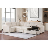  Coaster Furniture Devonshire 501205 Sleeper Sectional Sofa Storage Chaise - Camel IMAGE 15