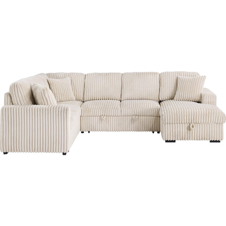  Coaster Furniture Devonshire 501205 Sleeper Sectional Sofa Storage Chaise - Camel IMAGE 5