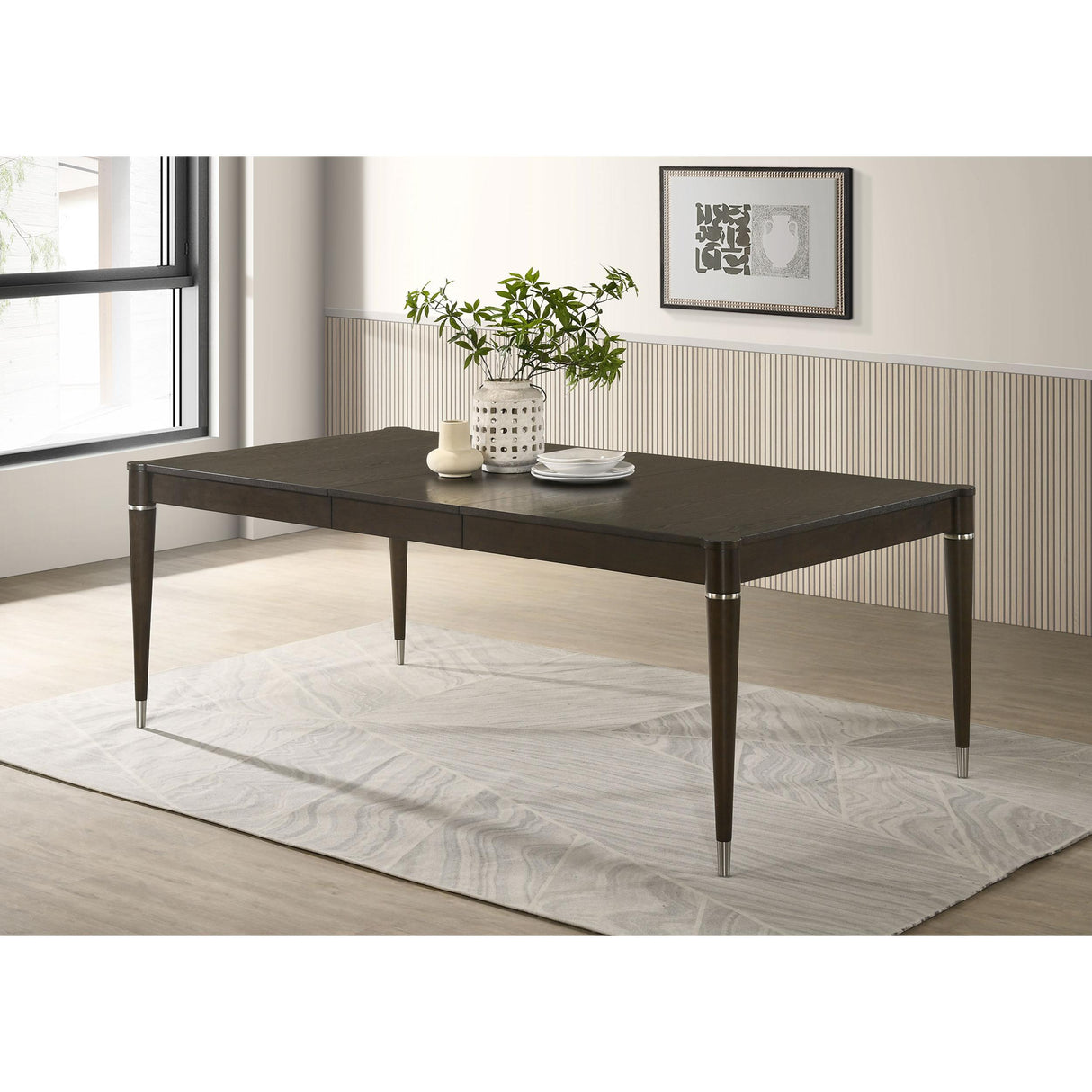  Coaster Furniture Reseda 193671 81-inch Extension Leaf Dining Table - Ash Brown IMAGE 2
