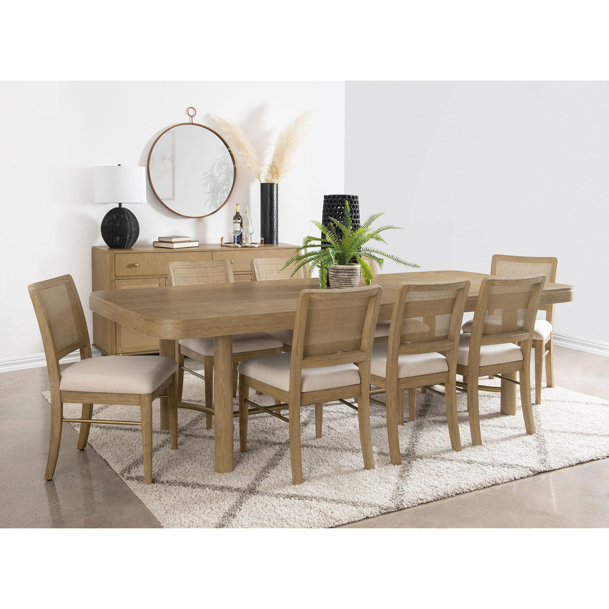  Coaster Furniture Arini 108931 104-inch Extension Leaf Dining Table - Sand Wash IMAGE 2