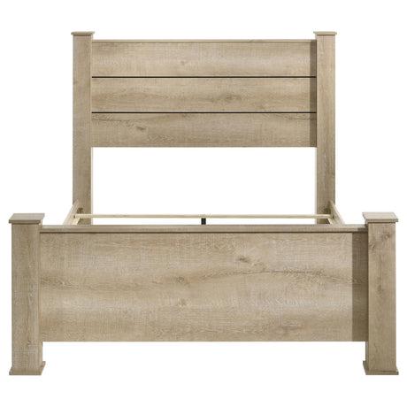  Coaster Furniture Oakglen 225101Q 55-inch Queen Panel Bed - Weathered Oak IMAGE 4