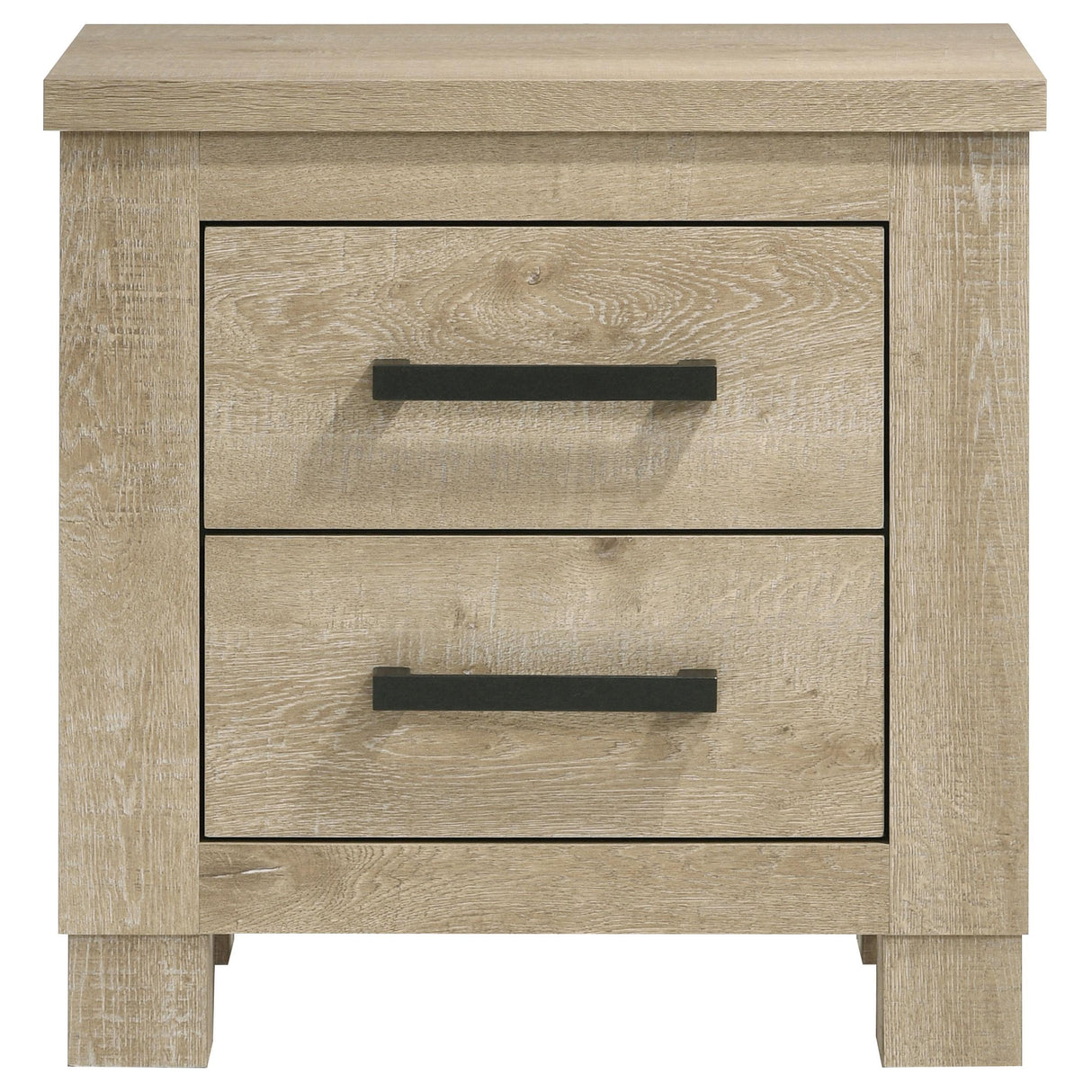  Coaster Furniture Oakglen 225102 2-drawer Nightstand Bedside Table - Weathered Oak IMAGE 3