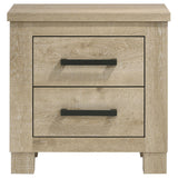  Coaster Furniture Oakglen 225102 2-drawer Nightstand Bedside Table - Weathered Oak IMAGE 3