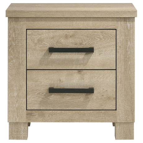  Coaster Furniture Oakglen 225102 2-drawer Nightstand Bedside Table - Weathered Oak IMAGE 3
