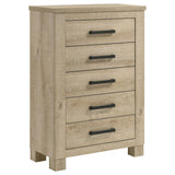  Coaster Furniture Oakglen 225105 5-drawer Chest - Weathered Oak IMAGE 1