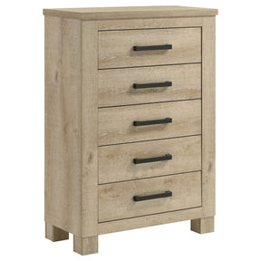  Coaster Furniture Oakglen 225105 5-drawer Chest - Weathered Oak IMAGE 1