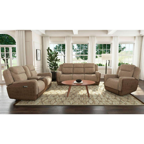  Elements International Hornet Reclining Sofa - Rancho Beige IMAGE 2