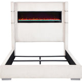  Coaster Furniture Tisdall 306032KW Upholstered California King Flame Visualizer Bed - Cream IMAGE 4