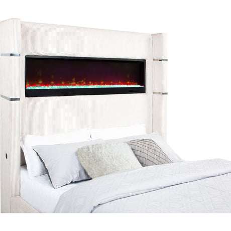  Coaster Furniture Tisdall 306032KW Upholstered California King Flame Visualizer Bed - Cream IMAGE 7