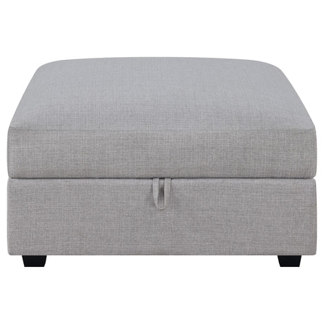  Coaster Furniture Cambria 551513 Square Upholstered Storage Ottoman - Grey IMAGE 4