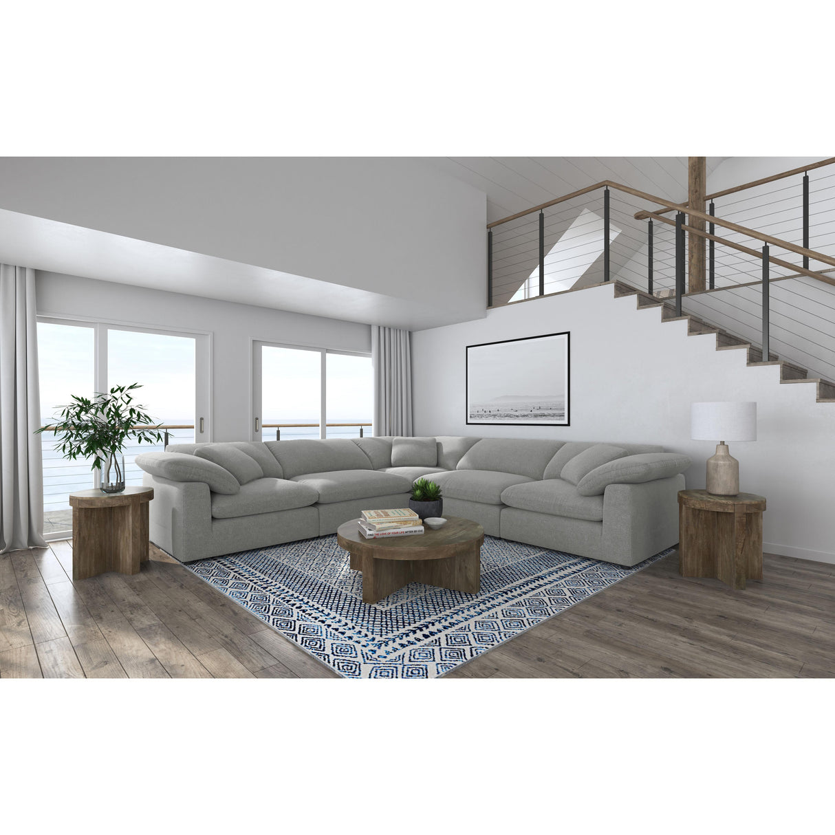  Coaster Furniture Raleigh 551754-SETB 5 pc Boucle Upholstered Modular Sectional - Grey IMAGE 2