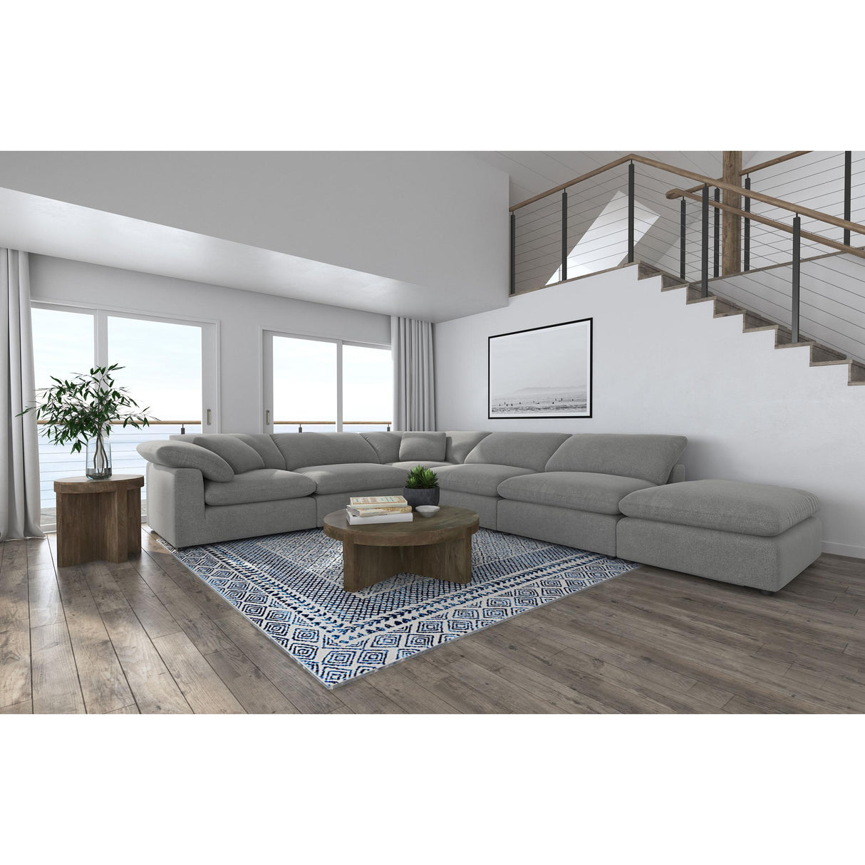  Coaster Furniture Raleigh 551754-SET 6 pc Boucle Upholstered Modular Sectional - Grey IMAGE 3