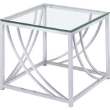  Coaster Furniture Lille 720498-S2 2-piece Glass Top Coffee And End Table Set - Chrome IMAGE 3