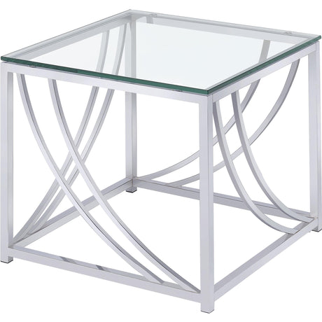  Coaster Furniture Lille 720498-S2 2-piece Glass Top Coffee And End Table Set - Chrome IMAGE 3