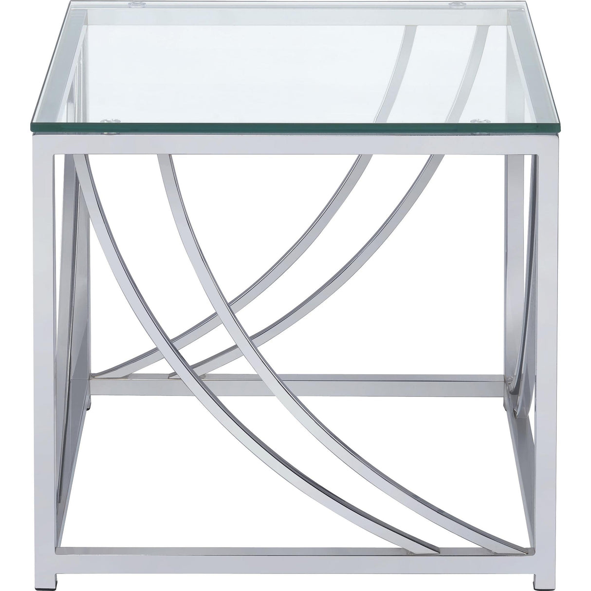  Coaster Furniture Lille 720498-S2 2-piece Glass Top Coffee And End Table Set - Chrome IMAGE 4
