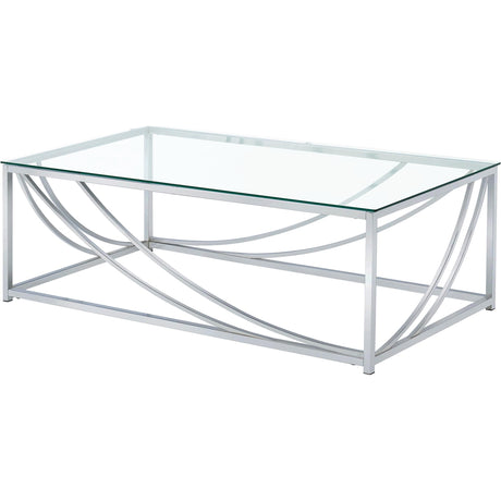  Coaster Furniture Lille 720498-S2 2-piece Glass Top Coffee And End Table Set - Chrome IMAGE 5