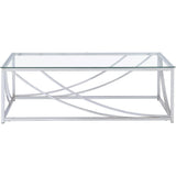  Coaster Furniture Lille 720498-S2 2-piece Glass Top Coffee And End Table Set - Chrome IMAGE 6