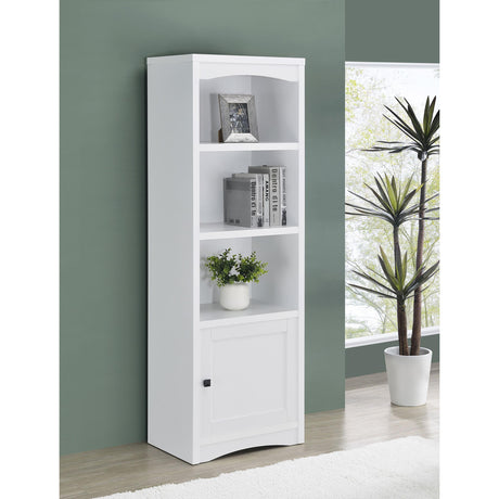  Coaster Furniture Laughlin 724114 3-shelf Engineered Wood Media Tower - White IMAGE 2