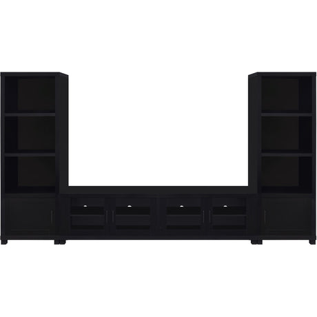  Coaster Furniture Jupiter 736303-SET 3-piece Entertainment Center 79-inch TV Stand - Black IMAGE 2