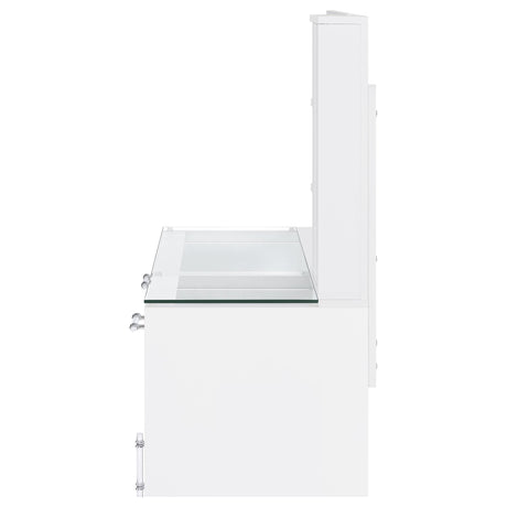 Coaster Furniture Flora 930218 2-drawer Vanity Set with LED Mirror - White High Gloss IMAGE 10