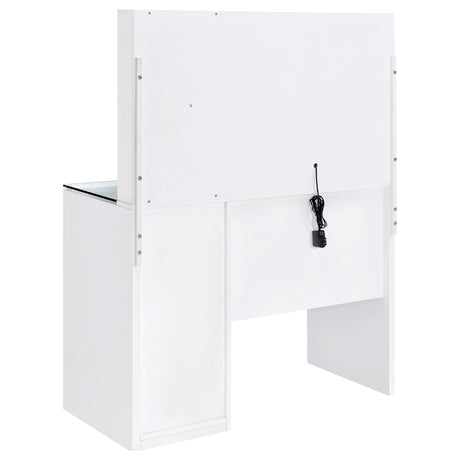  Coaster Furniture Flora 930218 2-drawer Vanity Set with LED Mirror - White High Gloss IMAGE 11