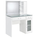  Coaster Furniture Flora 930218 2-drawer Vanity Set with LED Mirror - White High Gloss IMAGE 7