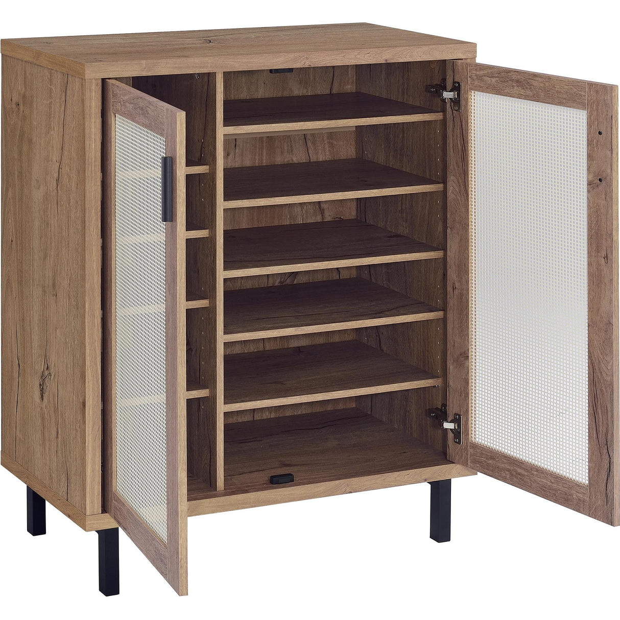  Coaster Furniture Teller 950421 2-door Shoe Storage Cabinet - Natural Oak IMAGE 3