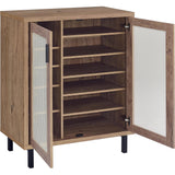  Coaster Furniture Teller 950421 2-door Shoe Storage Cabinet - Natural Oak IMAGE 3